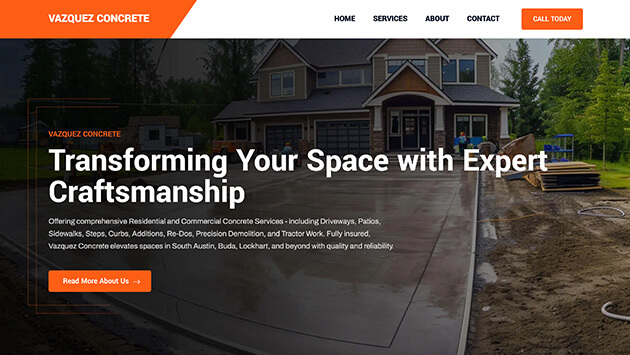 CS Web Design | Vazquez Concrete