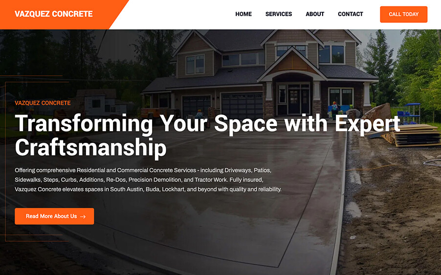 CS Web Design | Vazquez Concrete